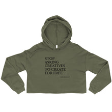 Load image into Gallery viewer, "Stop Askin'" Cropped Hoodie (NOIR script)