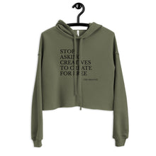 Load image into Gallery viewer, "Stop Askin'" Cropped Hoodie (NOIR script)