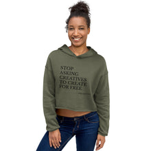 Load image into Gallery viewer, "Stop Askin'" Cropped Hoodie (NOIR script)