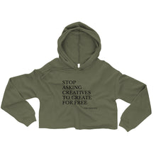 Load image into Gallery viewer, "Stop Askin'" Cropped Hoodie (NOIR script)
