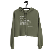 Load image into Gallery viewer, "Stop Askin'" Cropped Hoodie (PURE script)