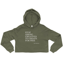 Load image into Gallery viewer, "Stop Askin'" Cropped Hoodie (PURE script)