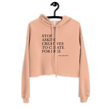 Load image into Gallery viewer, "Stop Askin'" Cropped Hoodie (NOIR script)