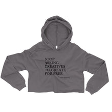Load image into Gallery viewer, "Stop Askin'" Cropped Hoodie (NOIR script)