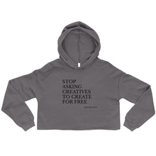 Load image into Gallery viewer, "Stop Askin'" Cropped Hoodie (NOIR script)
