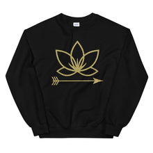 Load image into Gallery viewer, Black unisex crew neck with Lotus Noir logo in center