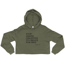 Load image into Gallery viewer, &quot;Stop Askin&#39;&quot; Cropped Hoodie (NOIR script)
