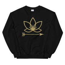 Load image into Gallery viewer, Black unisex crew neck with Lotus Noir logo in center
